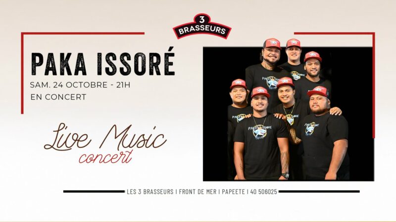 Affiche du concert de Paka Issoré aux 3 Brasseurs le samedi 24 octobre à 21 h